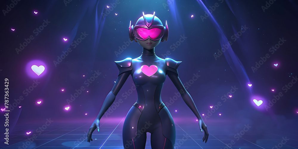 Naklejka premium girl with futuristic glasses