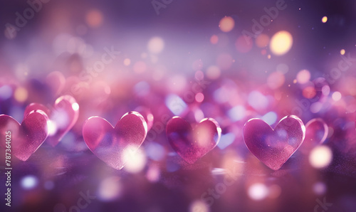 Bokeh heart background. Valentines day concept. AI-Generated Image