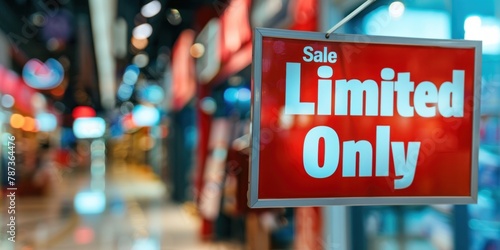 A "Sale - Limited Time Only" sign attracting customers to a retail store. 