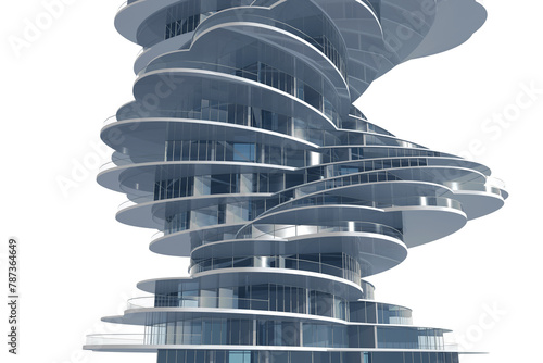 Modern building on white background. 3d rendering image