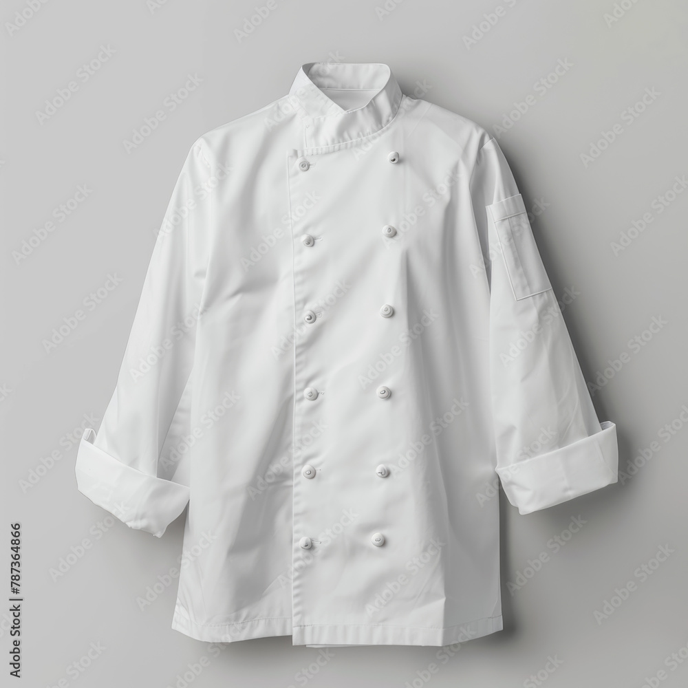 White blank Chef's uniform as mockup. Isolated on white. White blank Chef's uniform as mockup. Isolated on white.