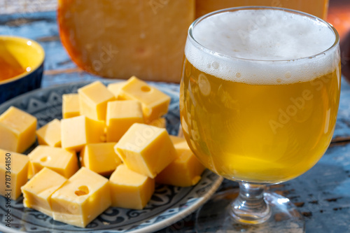 Photography Cheese collection, Dutch ripe hard chees made from cow milk in the Netherlands i