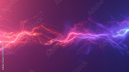 Abstract image depicting a flowing energy stream in vivid pink and blue tones on a deep purple background.