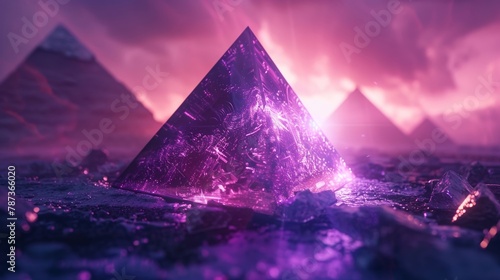 The detailed display of the Amethyst technology cyber vibe in front of the Egyptian scenery formed a complex and awe-inspiring arrangement.