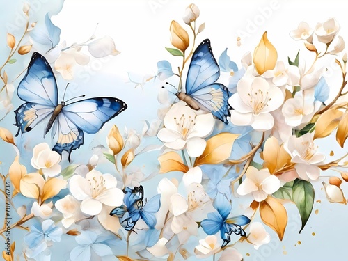 background with butterflies