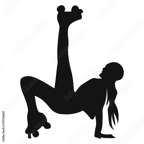 Roller Skating Girl Silhouette Collection For Design Element Templet