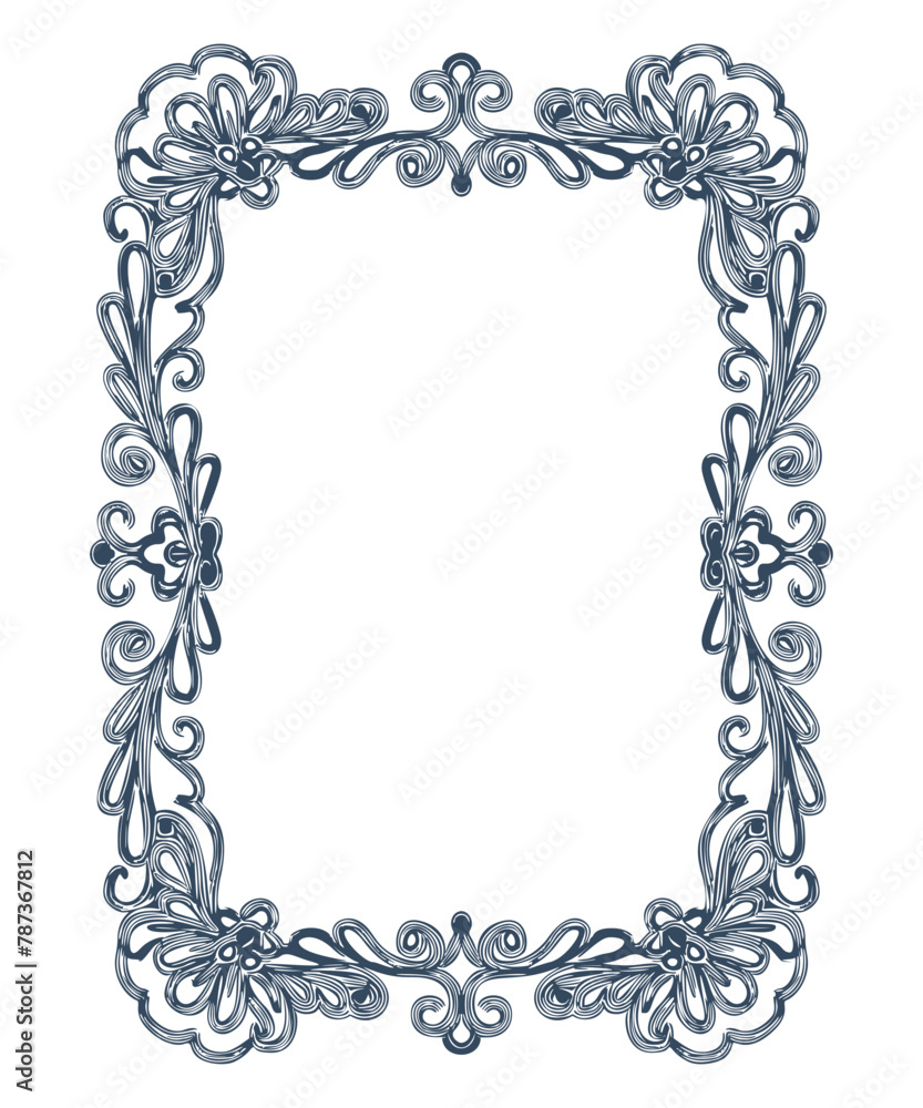 Frames in retro style. Monochrome frames isolated on white background. Vector Frames in retro style. Monochrome frames isolated on white background. Vector