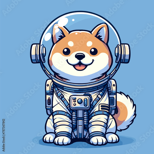 Charming Shiba Inu wearing astronaut gear.