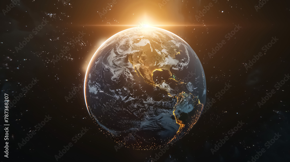 Earth from space showing the beauty of space exploration. 3d rendering Earth from space showing the beauty of space exploration. 3d rendering