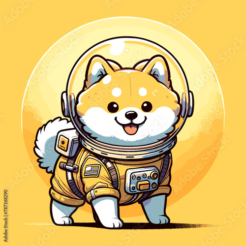 Adorable Shiba Inu dressed as an astronaut.