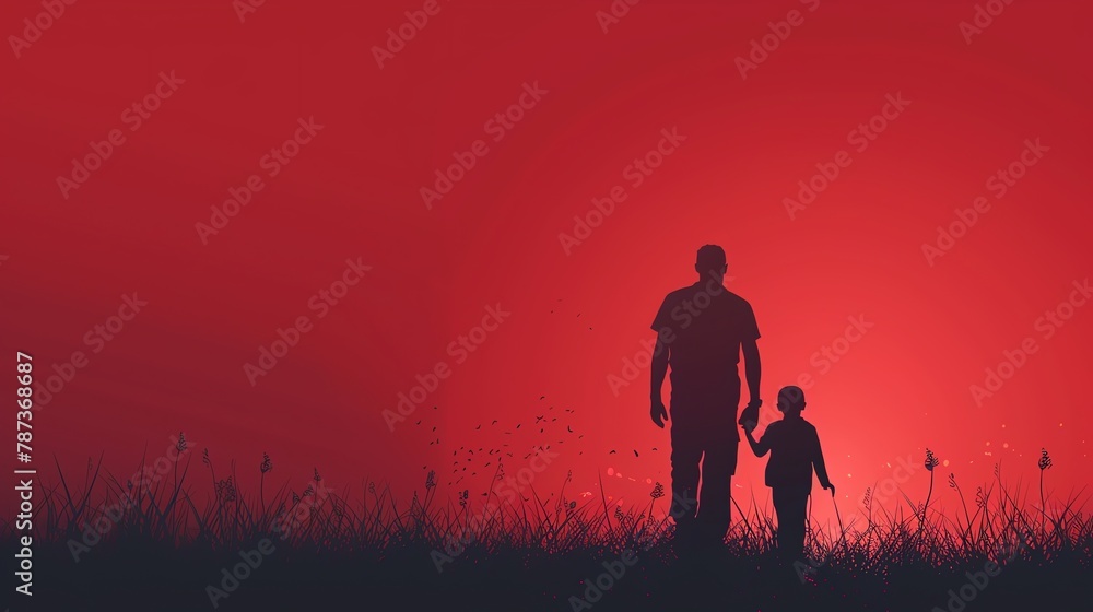 fathers day background for banner , happy family, aspect ratio 2:1