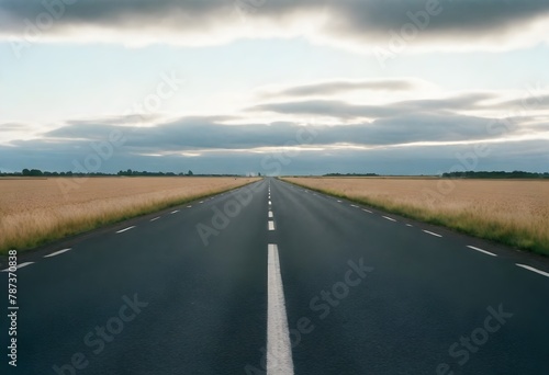 road, A view from the middle of an asphalt road as it disappears into the horizon