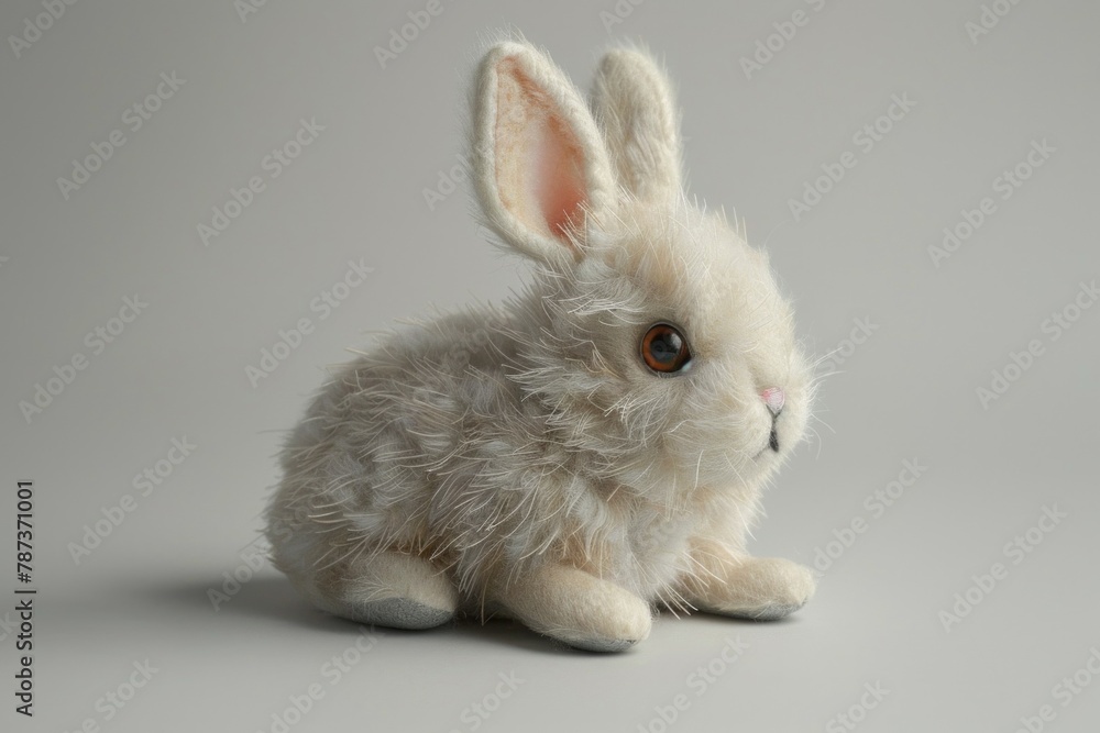 Obraz premium Sitting white stuffed bunny 