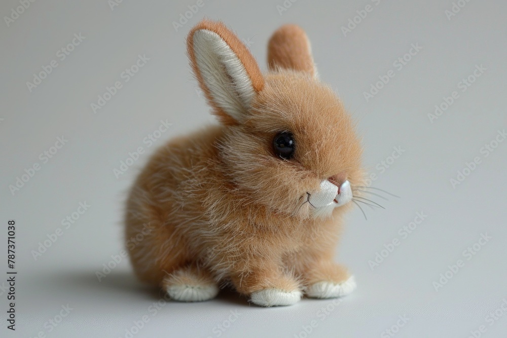 Obraz premium Sitting white stuffed bunny 