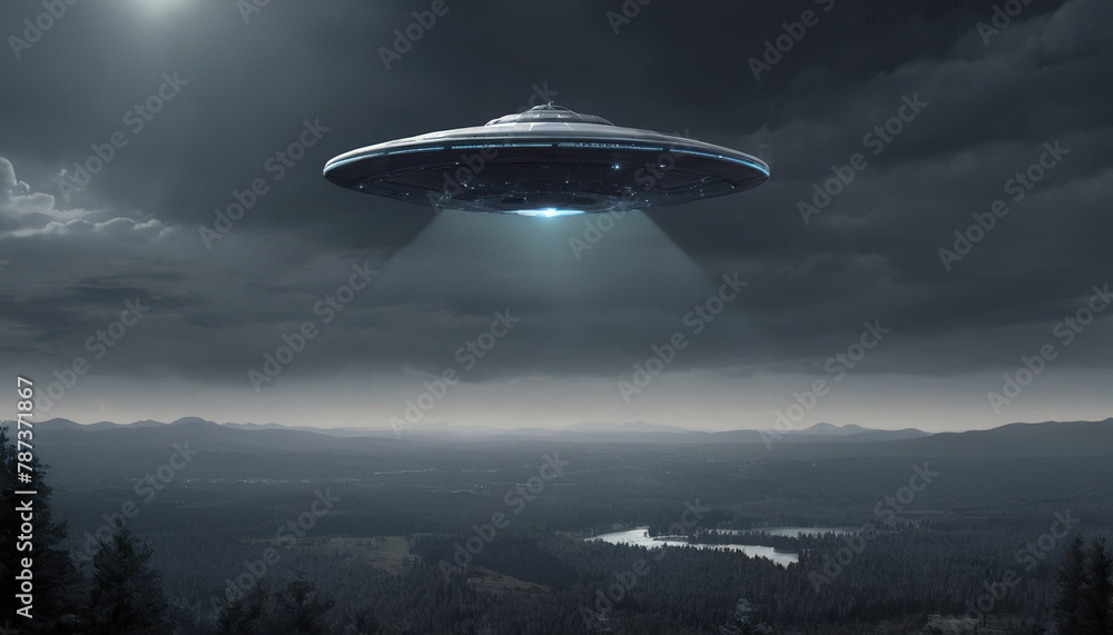 Naklejka premium World UFO Day. Ufologist's Day. Unidentified flying object. UFOs on earth