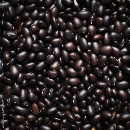 Black beans background with black asian beans.