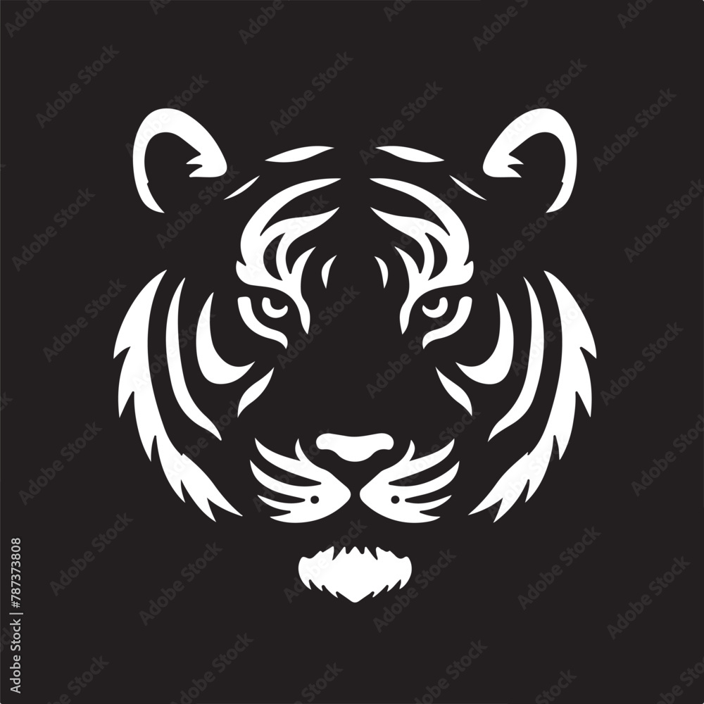 Obraz premium Vector illustration silhouette of Tiger Head 