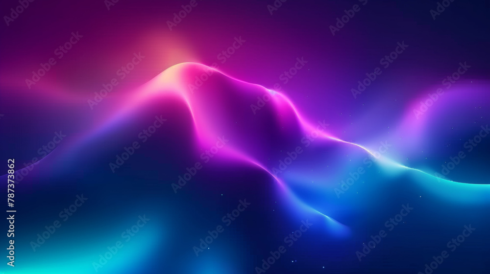 Abstract background with neon glowing waves and soft shapes, glowing ...