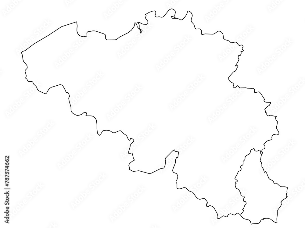 Contours of the map of Belgium, Luxembourg