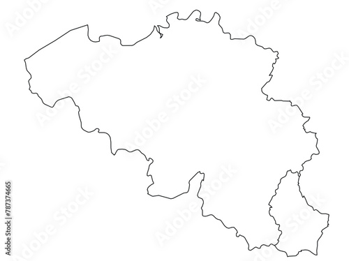 Contours of the map of Belgium  Luxembourg