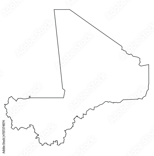 Outline of the map of Mali with regions