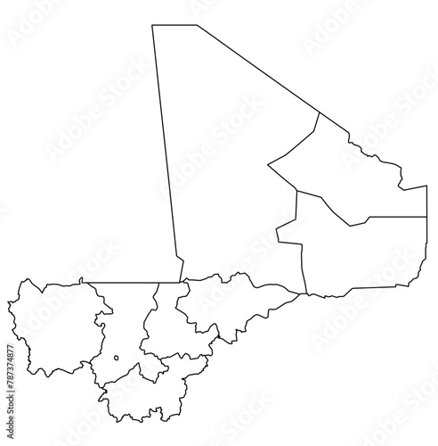 Outline of the map of Mali with regions