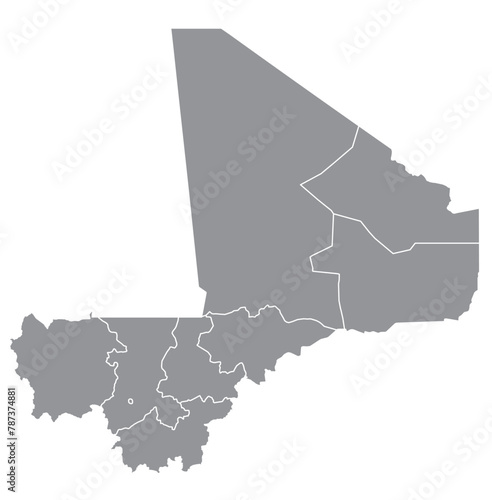 Outline of the map of Mali with regions