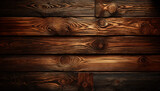 A rustic wooden plank background. The wooden texture rich and aged, with deep brown tones