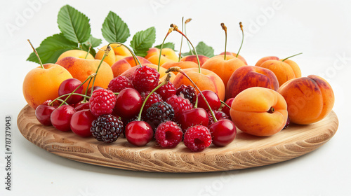 Arrangement of Juicy Apricots Sweet Cherries