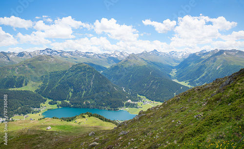 view from Parsenn hiking trail to Rhaetian alps, switzerland © SusaZoom