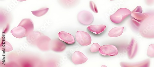 Pink rose petals. Valentine's day or Mother's day background. Flat lay. Top view