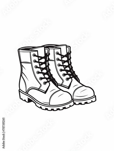 pair of shoes, boots, footwear, coloring sheets