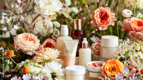 A bridal skincare regimen with products aimed at enhancing glow and radiance including brightening masks and shimmering body oil photo