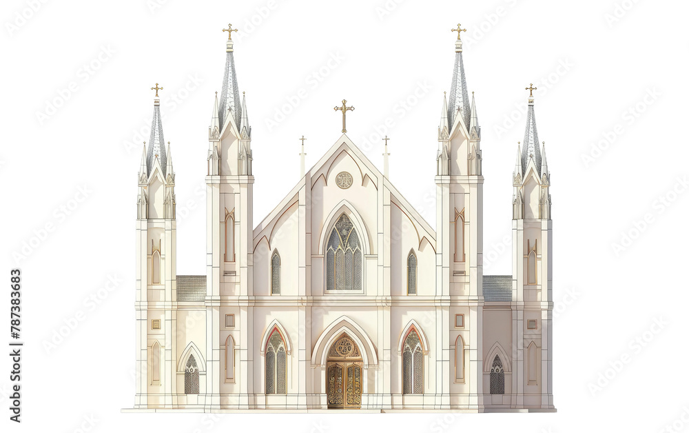 Exploring Cathedrals as Religious Icons, Cathedral Religious Building isolated on Transparent background.