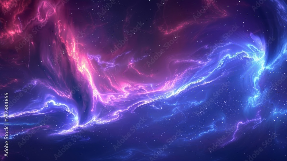 A space scene with a purple and blue swirl of clouds. The colors are vibrant and the clouds are moving, giving the impression of a dynamic and energetic environment A space scene with a purple and blue swirl of clouds. The colors are vibrant and the clouds are moving, giving the impression of a dynamic and energetic environment