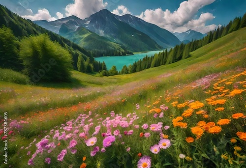 alpine meadow in the mountains