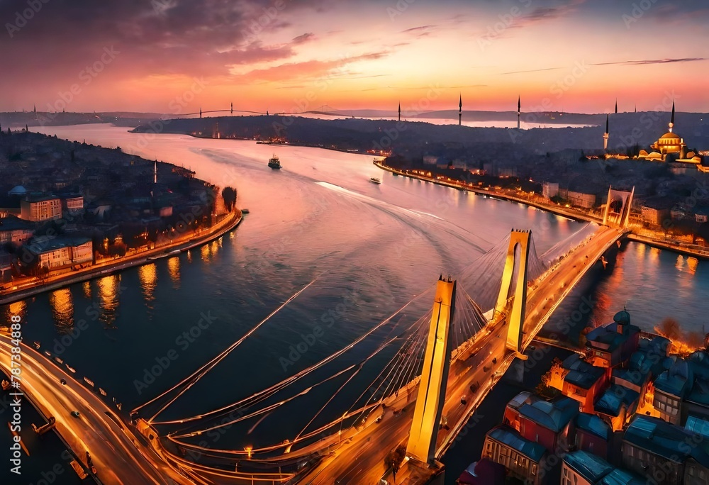 Obraz premium sunset over the bridge