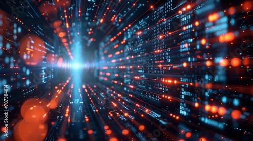 Wallpaper Mural A computer generated image of a bright blue and red light show. The image is full of bright colors and has a futuristic feel to it. The bright lights and patterns create a sense of movement and energy Torontodigital.ca