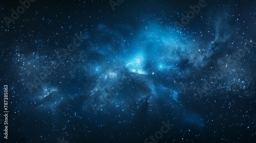Beautiful dark blue space background with stars and nebula  space wallpaper. Generated by artificial intelligence.