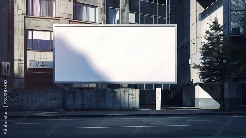Large blank billboard giantboard for outdoor advertising : Generative AI Large blank billboard giantboard for outdoor advertising : Generative AI