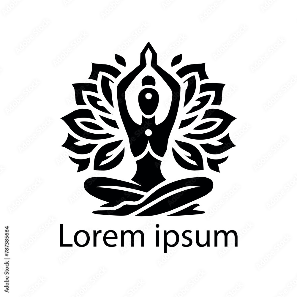A black yoga logo A black yoga logo