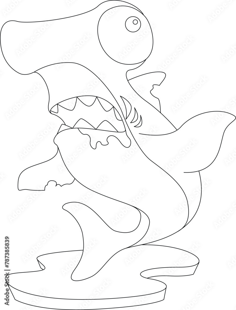 Hammerhead shark Halloween Zombie Animal Vector Graphic Art Illustration Hammerhead shark Halloween Zombie Animal Vector Graphic Art Illustration