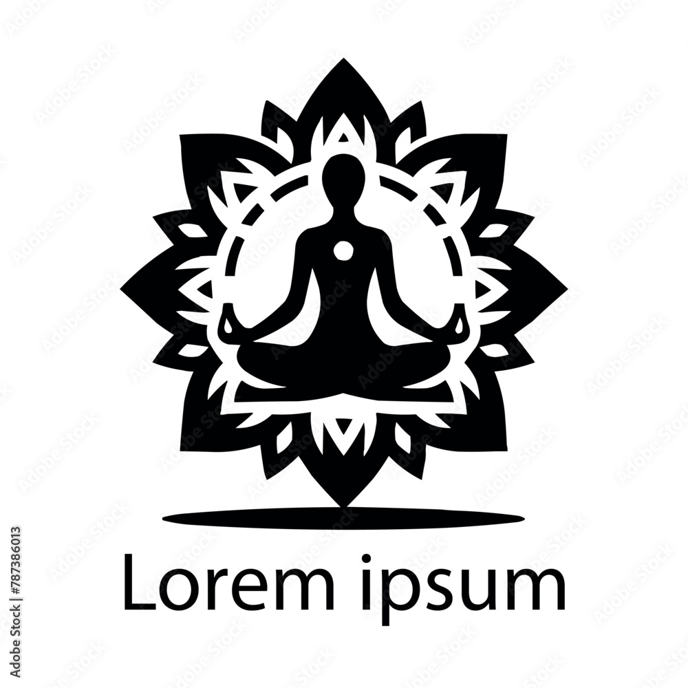 Fototapeta premium A black yoga logo