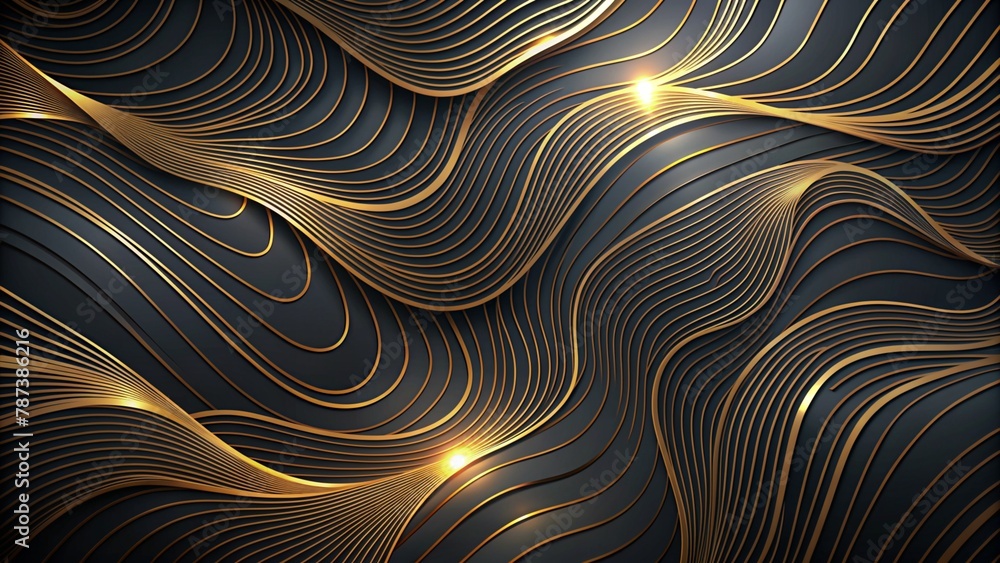 Abstract black and gold Lines modern luxury pattern background with glitter effect