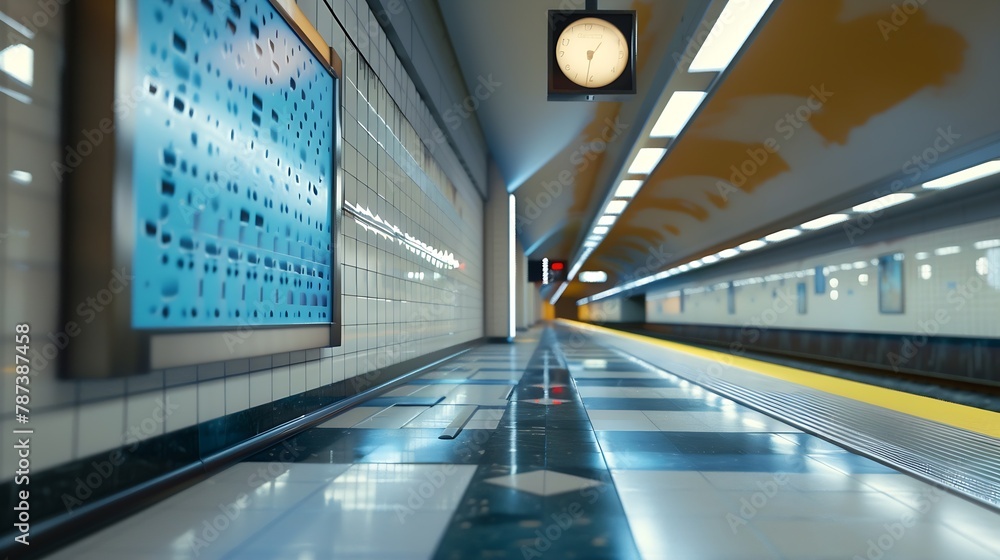 Subway Scenery and Advertising Mockup : Generative AI