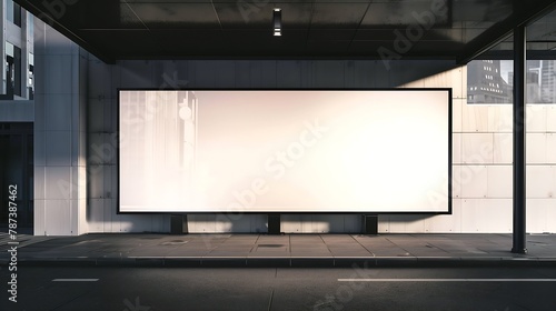 Empty white Billboard for presentation your design Retail advertising and commerce concept Urban outdoor mockup : Generative AI