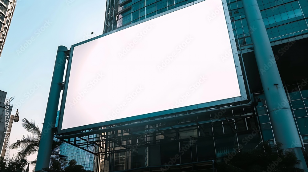 Large blank outdoor billboard template with white copy space to add ...