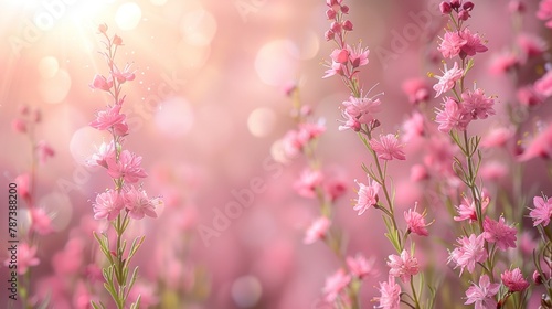 Sunlit Pink Flower Field © Viktor