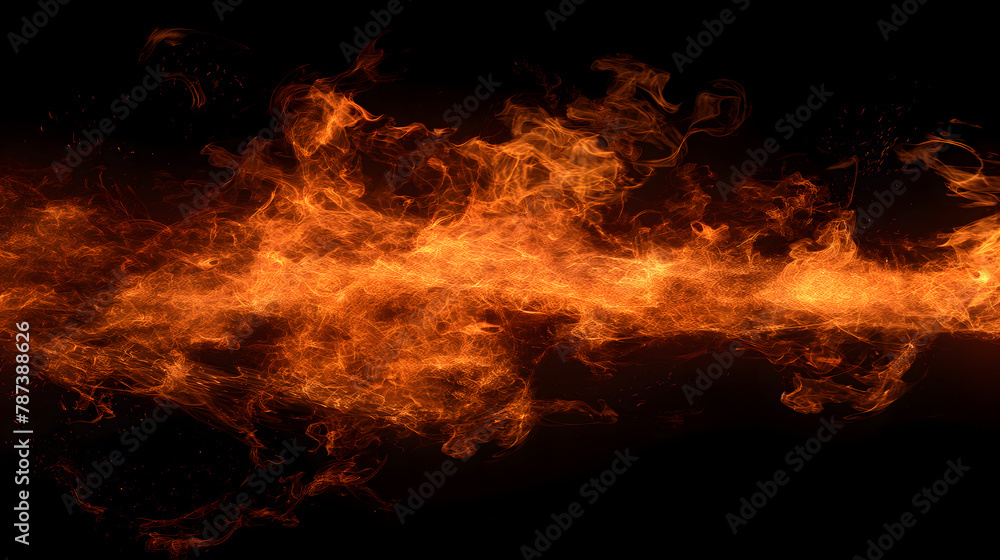 Fiery Abstract Flames on a Dark Background