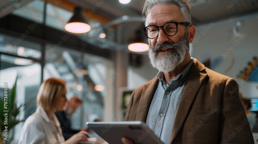 Confident Senior Businessman with Tablet Confident Senior Businessman with Tablet